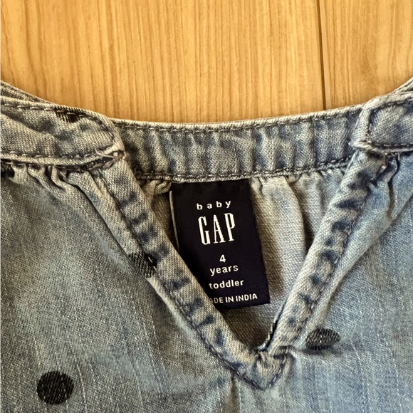 Gap 4T chambray polka dot dress - Picture 2 of 4